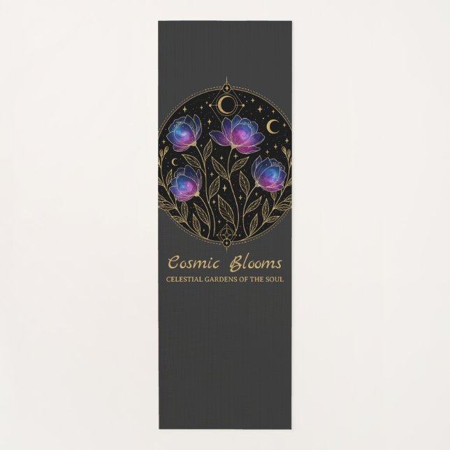 Tapis De Yoga Cosmic Blooms – Celestial Floral Mandala flowers (Devant)