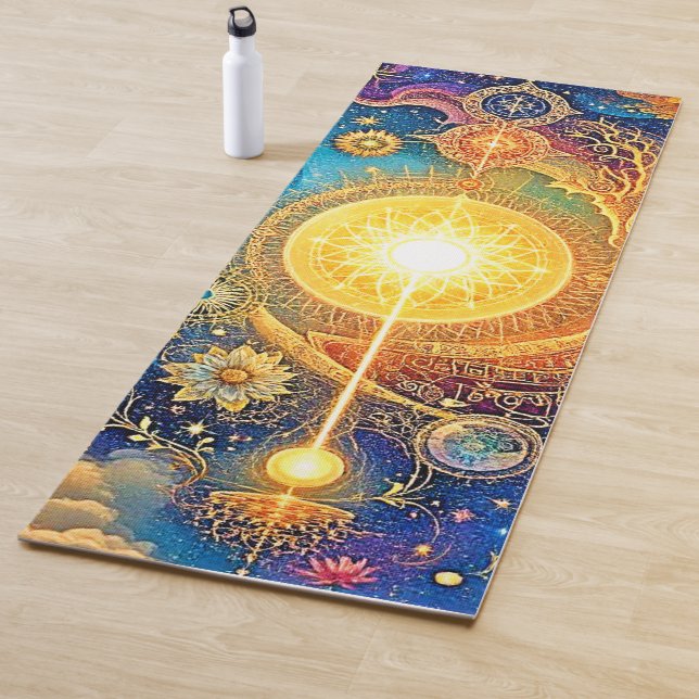 Tapis De Yoga Cosmic Sun Mandala Art (En situation)