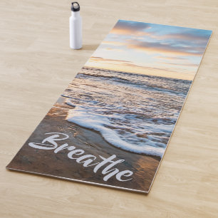 Tapis De Yoga coucher de soleil et plage avec mantra