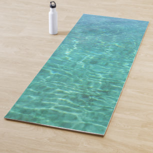 Tapis De Yoga Couleur bleu vert Modèle d'eau de mer Élégant tend