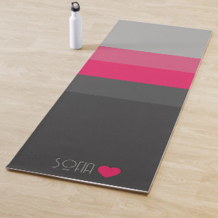 Tapis De Yoga Couleur monogramme personnalisée triée