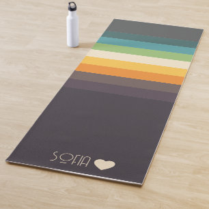 Tapis De Yoga Couleur monogramme personnalisée triée