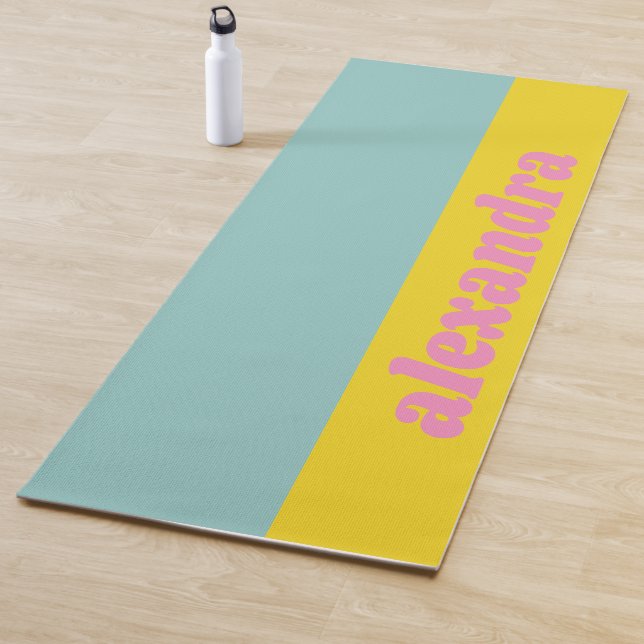 Tapis De Yoga Couleur Pastel Clair Bloc Personnalisé (En situation)