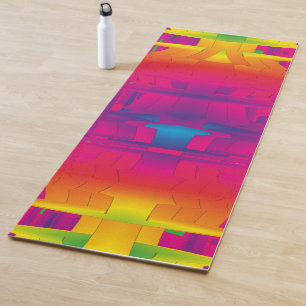 Tapis De Yoga Couleur violette unie de motif indien vibrant et f