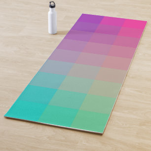 Tapis De Yoga Couleurs arc-en-ciel colorées Pixels Design dégr