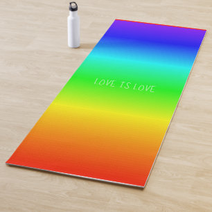 Tapis De Yoga Couleurs arc-en-ciel dégradantes L'amour est amour