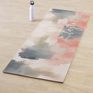 Tapis De Yoga Couleurs de palette modernes Monogramme Abstrait
