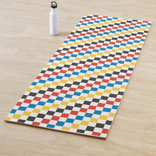 Tapis De Yoga Couleurs primaires avec tableau de bord noir et bl