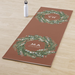 Tapis De Yoga Courbe botanique d'eucalyptus élégante et moderne