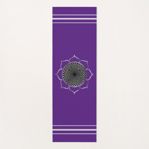 Tapis De Yoga Couronne Chakra Mandala & Lotus sur Royal Purple