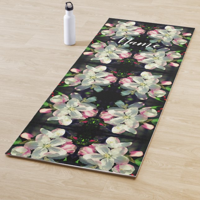 Tapis De Yoga Crabapple Spring Blossoms Abstraits Personnalisés (En situation)