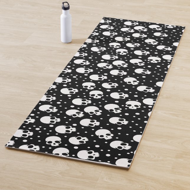 Tapis De Yoga Crâne monochrome Polka Dot (En situation)