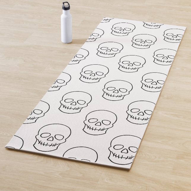 Tapis De Yoga Crâne - noir et blanc (En situation)