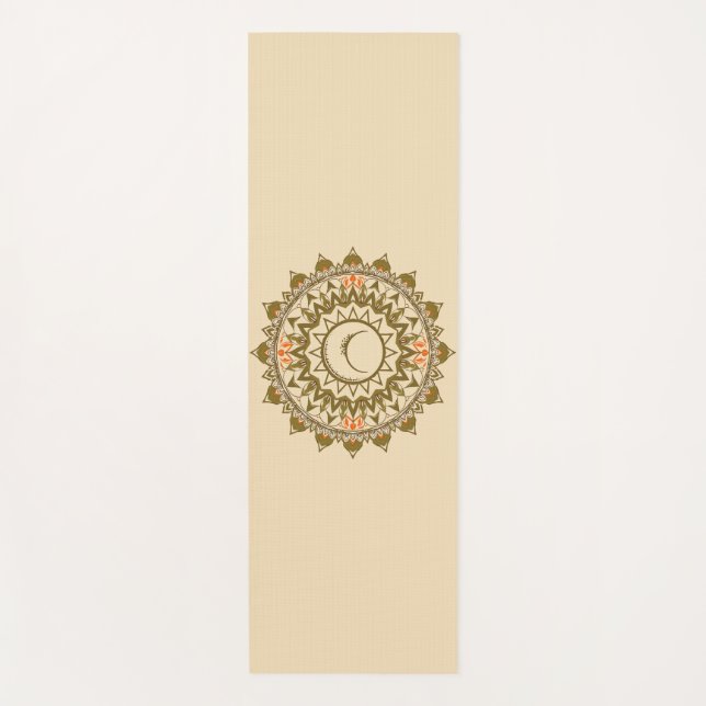 Tapis De Yoga Crescent Moon Mandala (Devant)