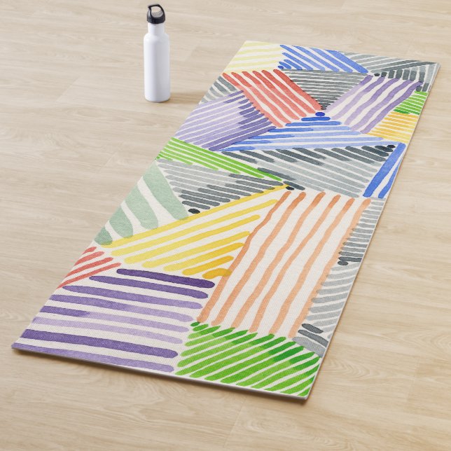 Tapis De Yoga Crosshatch Quilt I (En situation)