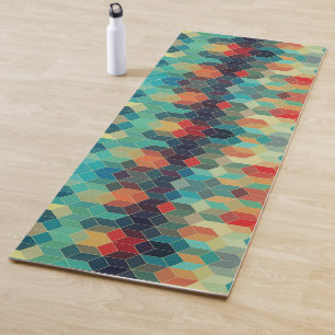 Tapis De Yoga Cubes géométriques colorés modernes Motif
