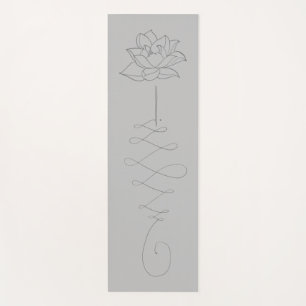 Tapis De Yoga Cuillère de Yoga à l'unalome floral Lotus Gray