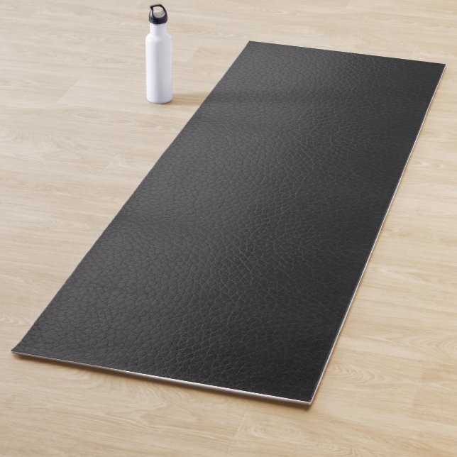 Tapis De Yoga Cuir noir Faux (En situation)