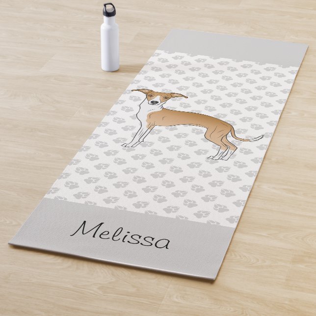 Tapis De Yoga Cuisine Italienne Faune Et Blanc Greyhound Avec No (En situation)