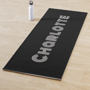 Tapis De Yoga Custom Elegant Minimal Black And White