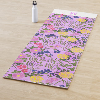 Tapis De Yoga Custom monogram 50th birthday floral trendy cute 