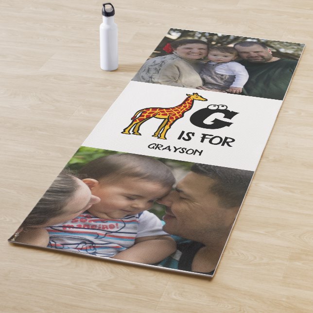 Tapis De Yoga Custom monogram G is for Giraffe cute giraffes (En situation)
