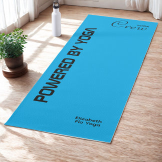 Tapis De Yoga Custom Print Yoga Crew Azure Blue