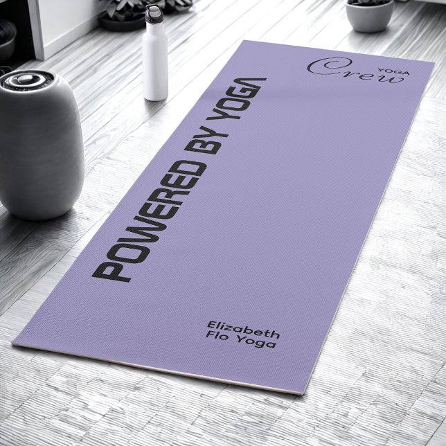 Tapis De Yoga Custom Print Yoga Crew Ocean Pale Purple (Pale purple yoga mat in a modern studio.)