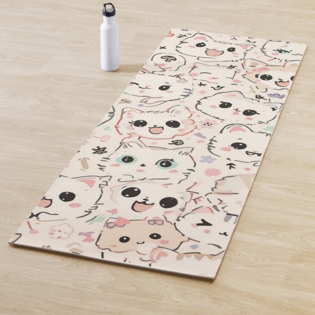 Tapis De Yoga Cute Chat simple chaton Motif (En situation)