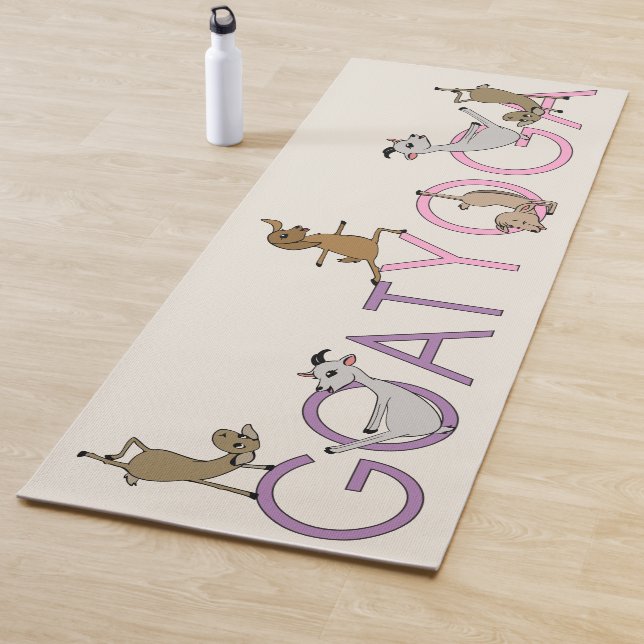 TAPIS DE YOGA CUTE CHÈQUE YOGA - ROSE POURPLE (En situation)