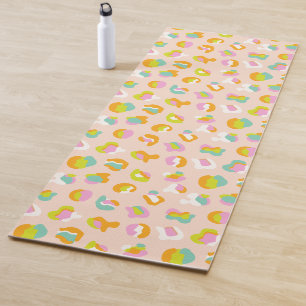 Tapis De Yoga Cute Empreinte de léopard Cheetah Spots Motif rose