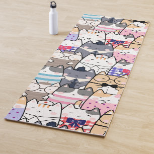 Tapis De Yoga Cute et coloré Kawaii Motif de chat