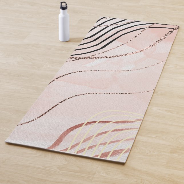 Tapis De Yoga Cute Girl Rose Bohême Rose Gold Design (En situation)