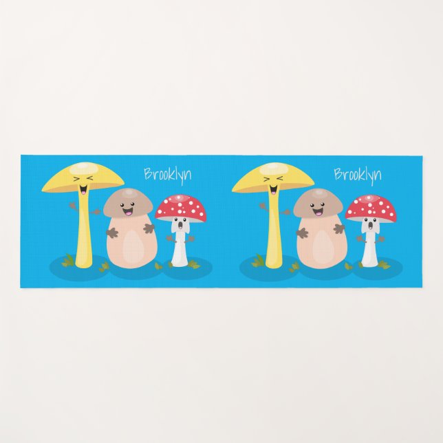 Tapis De Yoga Cute kawaii champignon champignon toadstool (Devant (Horizontal))