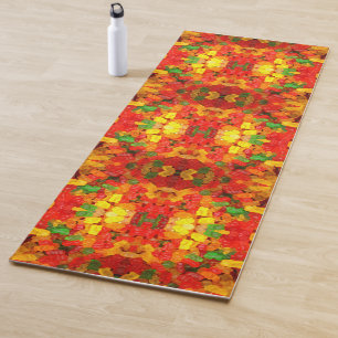 Tapis De Yoga cute kawaii orange yellow red colorful gumbear