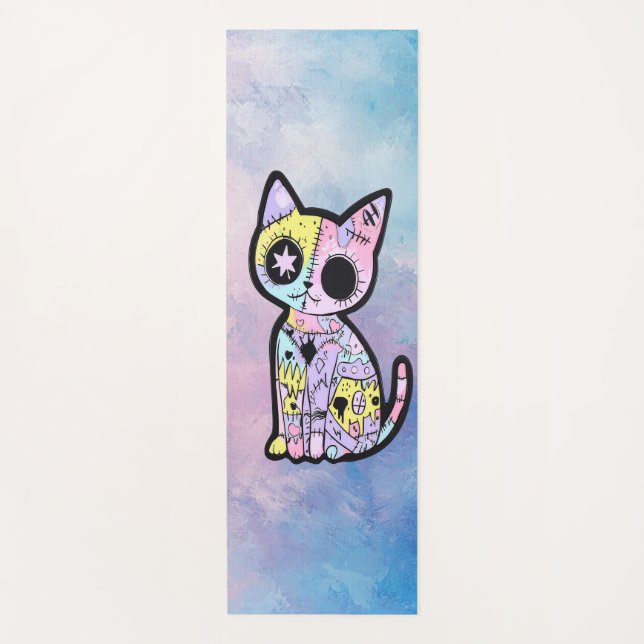Tapis De Yoga Cute Kawaii Pastel Goth Patchwork Gothique Déplais (Devant)