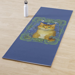 Tapis De Yoga Cute Kitten au style Art Nouveau Vintage