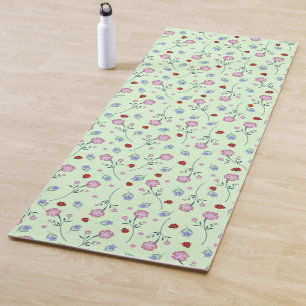 Tapis De Yoga Cute Ladybug Polka dot Daisy Flower Russe Motif