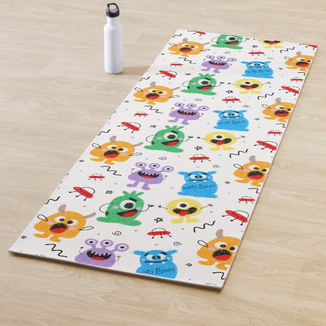 Tapis De Yoga Cute Little Monsters (En situation)