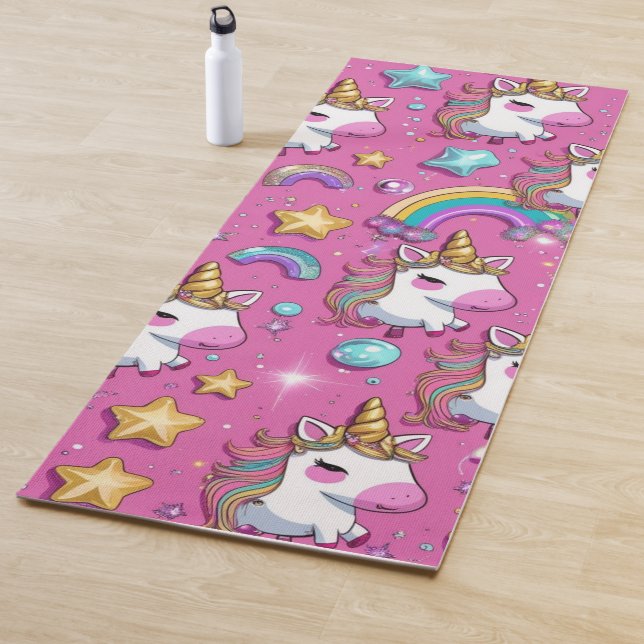 Tapis De Yoga Cute magical unicorn pattern rainbow for her (En situation)