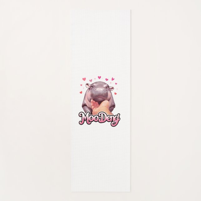 Tapis De Yoga Cute Moo Deng Hippo Girlie Coeurs pour filles enfa (Devant)