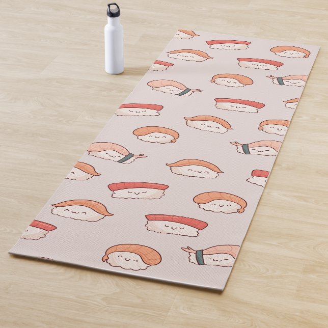 Tapis De Yoga Cute Nigiri Sushi Motif sans couture (En situation)