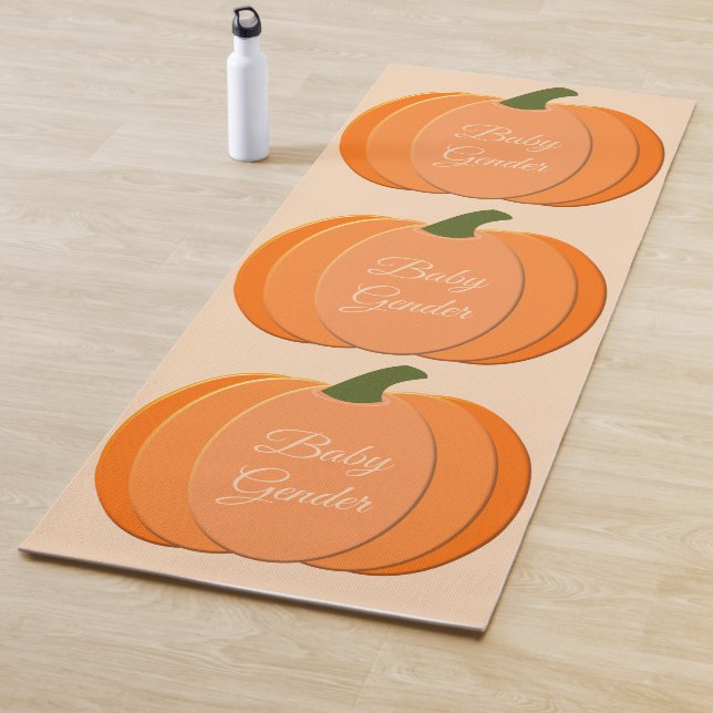 Tapis De Yoga Cute Orange Genre Neutre Citrouille Personnalisé (En situation)