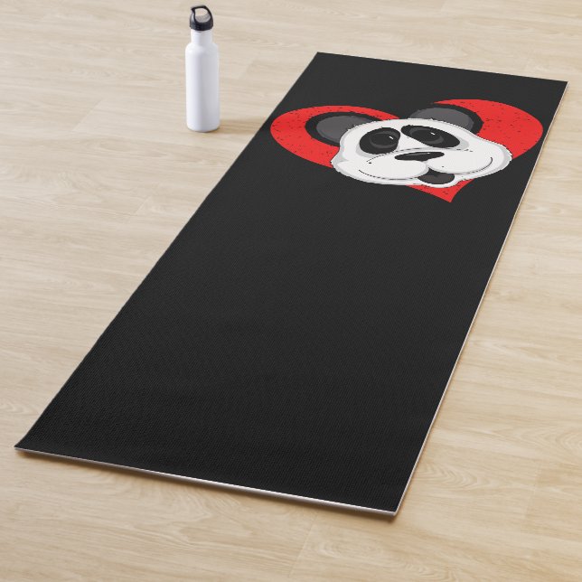 Tapis De Yoga Cute Ours Panda rouge et noir (En situation)