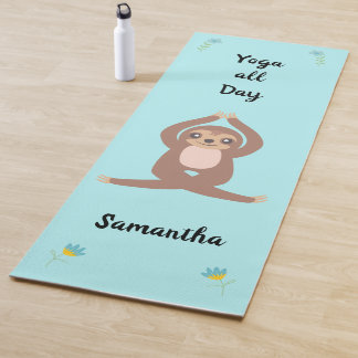 Tapis De Yoga Cute Sloth Yoga Toute la journée Personnalisée (cô