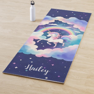 Tapis De Yoga Cute Unicorn Yoga Mat avec nom personnalisé