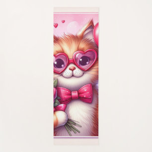 Tapis De Yoga Cute Valentine's day cat/chaton
