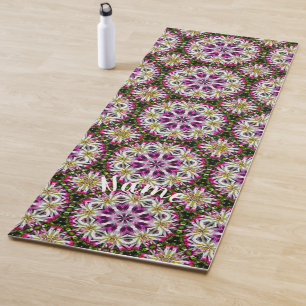 Tapis De Yoga Dahlia Flower Motif Abstrait Personnalisé