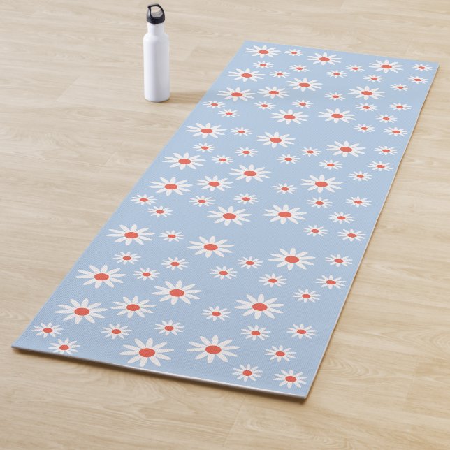 Tapis De Yoga Daisy Flowers Pattern (En situation)
