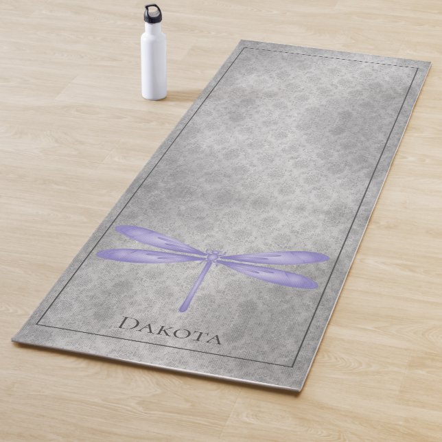 Tapis De Yoga Damas de libellule violette (En situation)